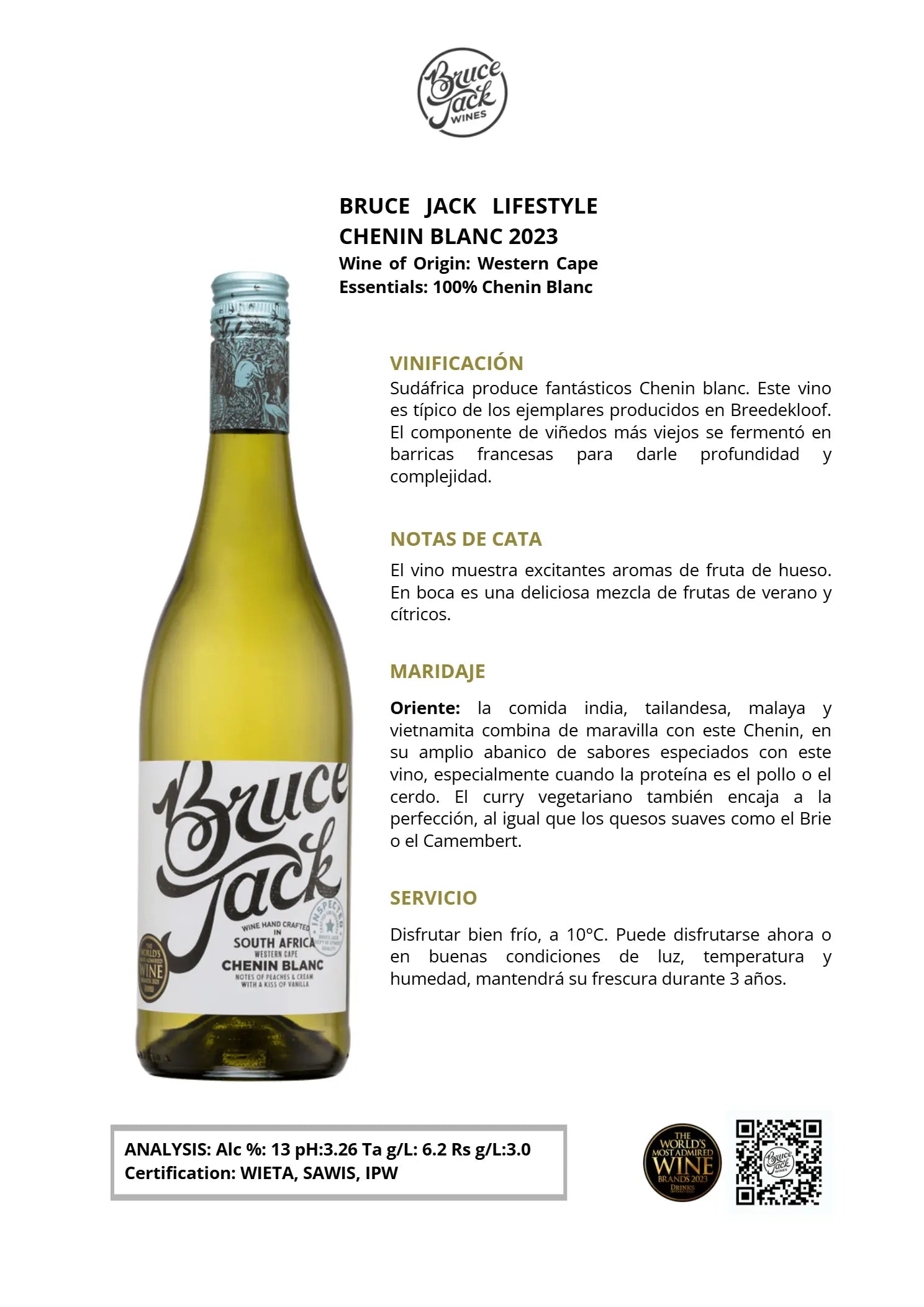 BRUCE JACK LIFESTYLE CHENIN BLANC