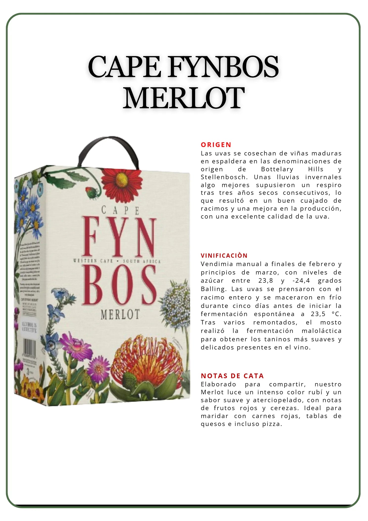 CAPE FYNBOS MERLOT BIB
